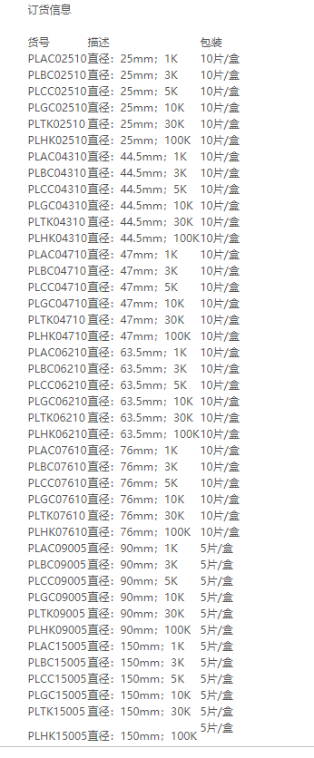 PLHK07610Merck millipore 100K超滤膜