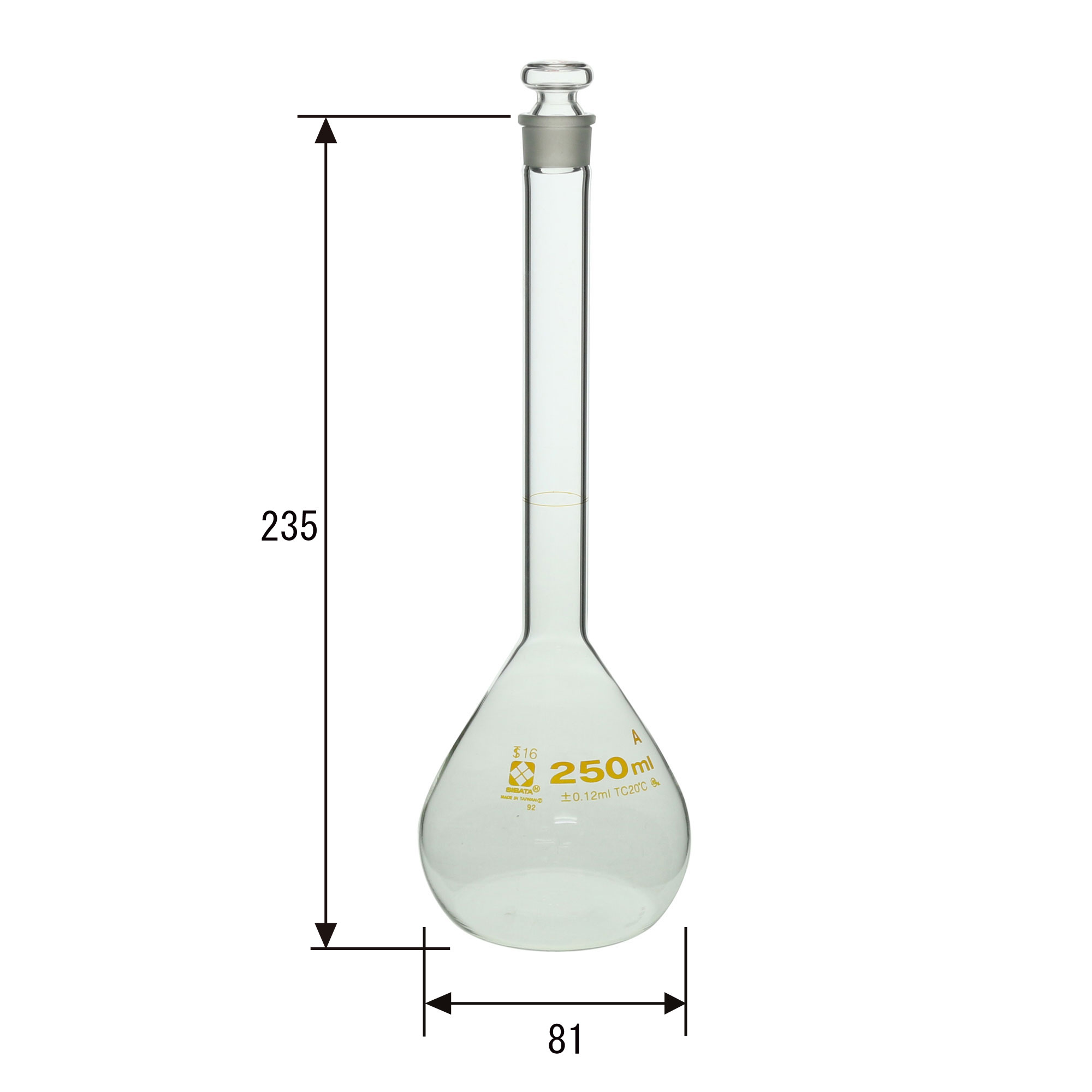 メスフラスコ スーパーグレード 250mL