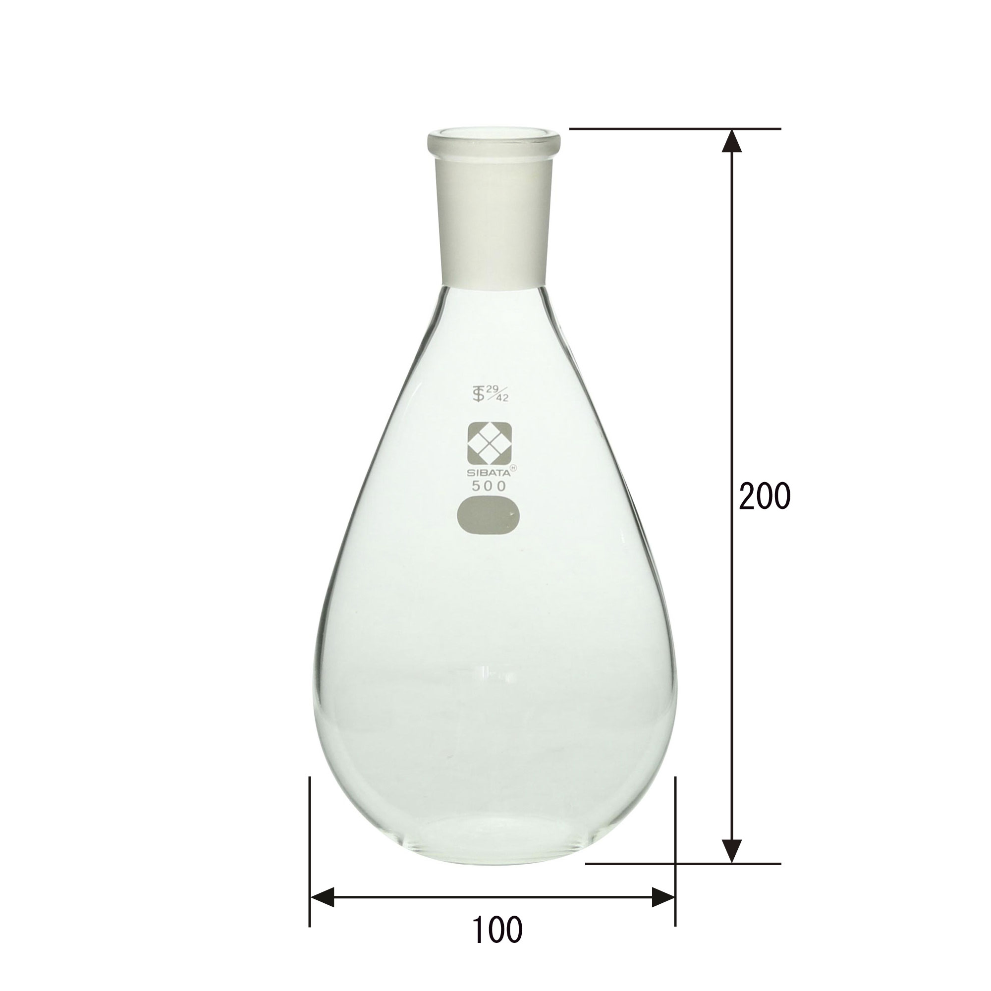 共通摺合平底なす形フラスコ 500mL 29/42