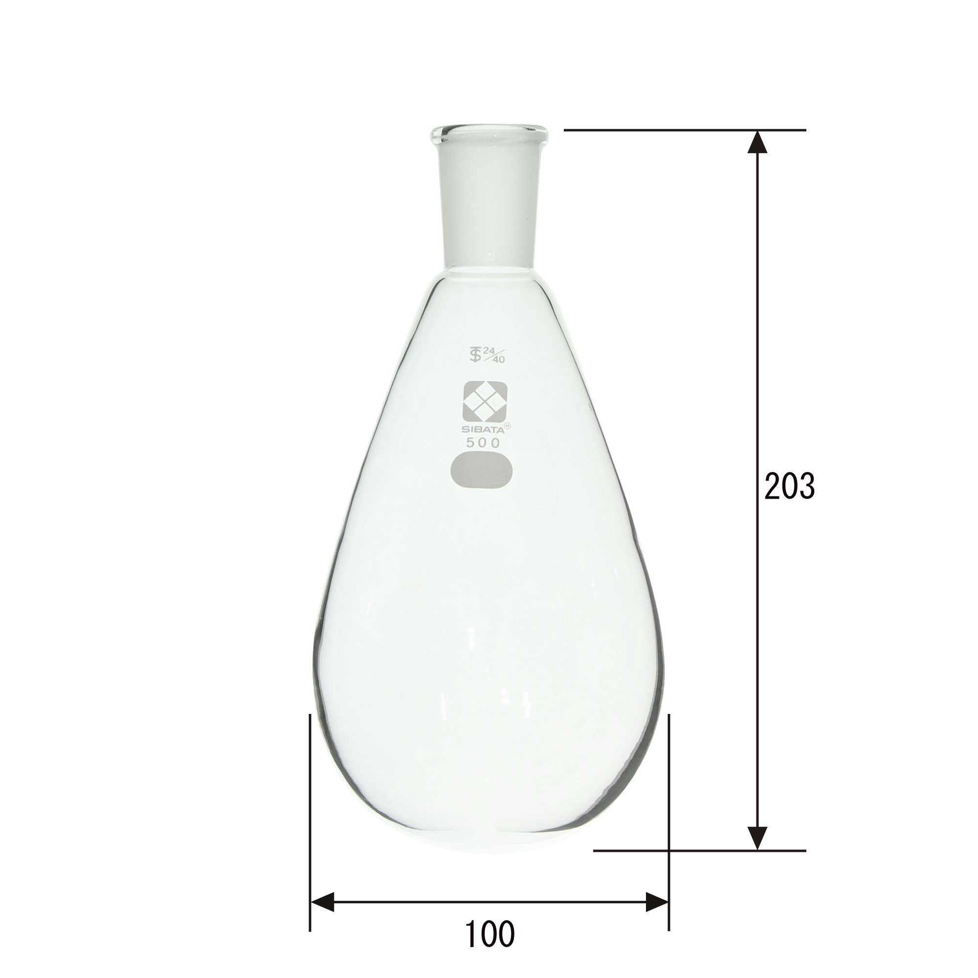 共通摺合なす形フラスコ 500mL 24/40