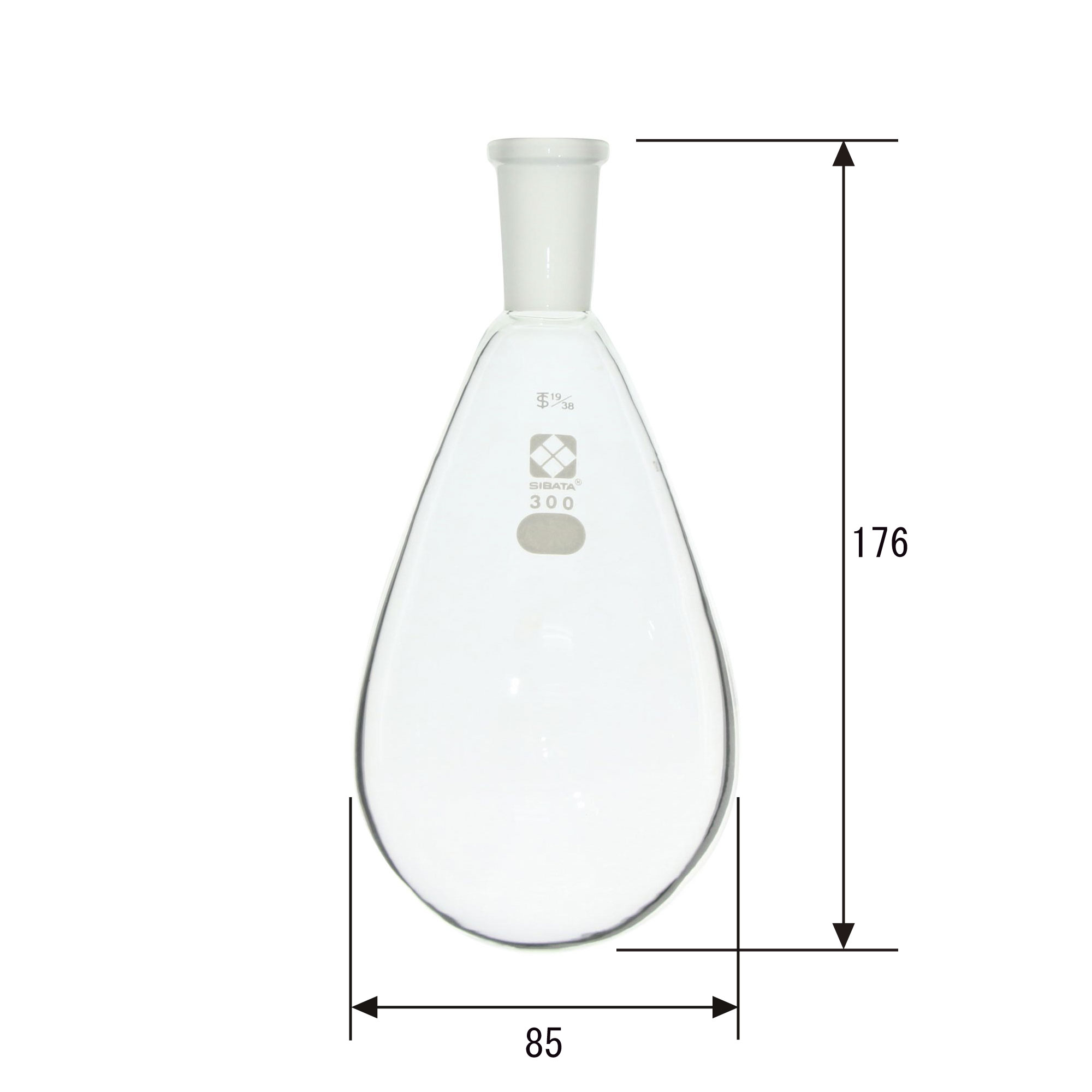 共通摺合なす形フラスコ 300mL 19/38